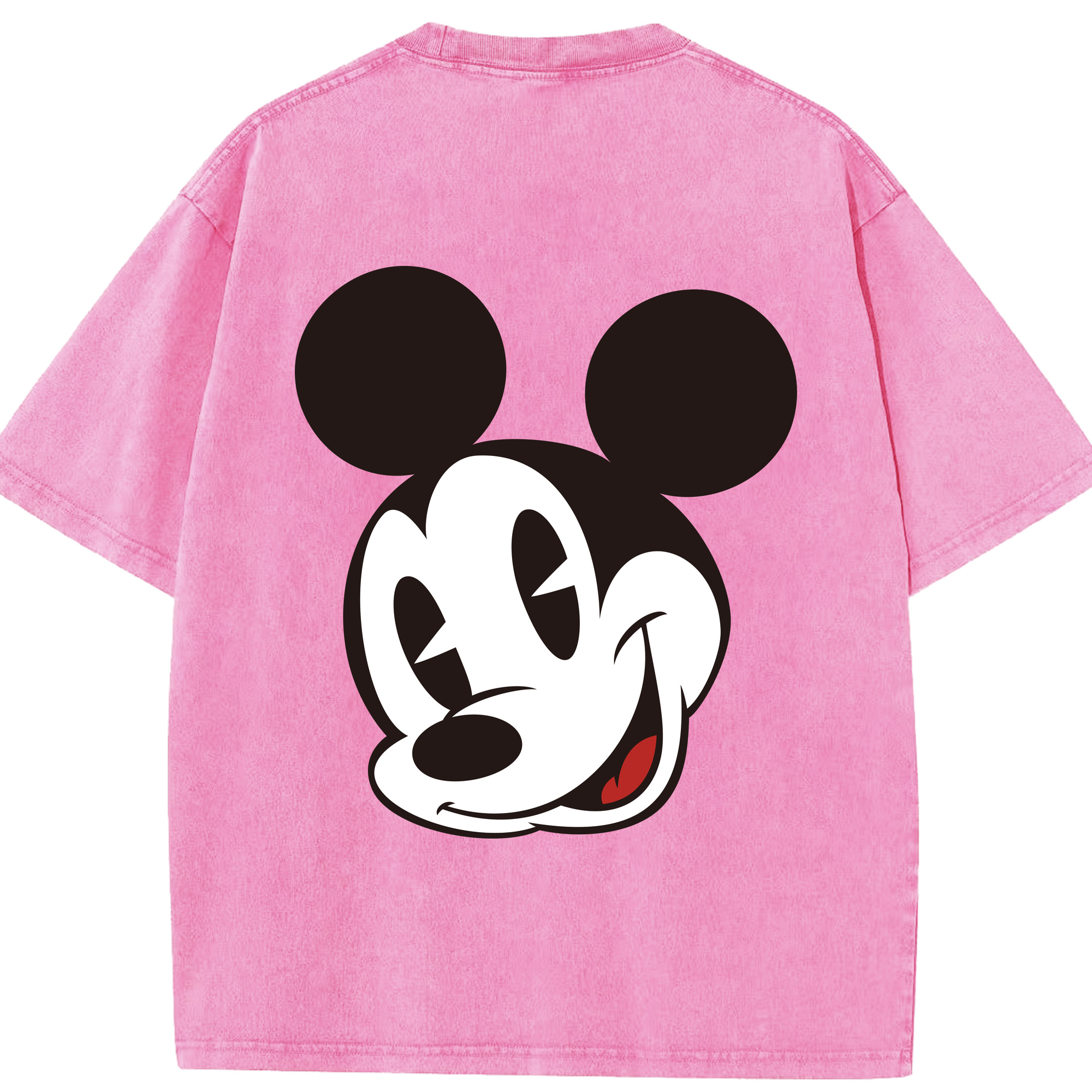 （画像用） ミッキーマウス Mickey Mouse 綿100% ヴィンテージ風 半袖Tシャツ（背面プリント）